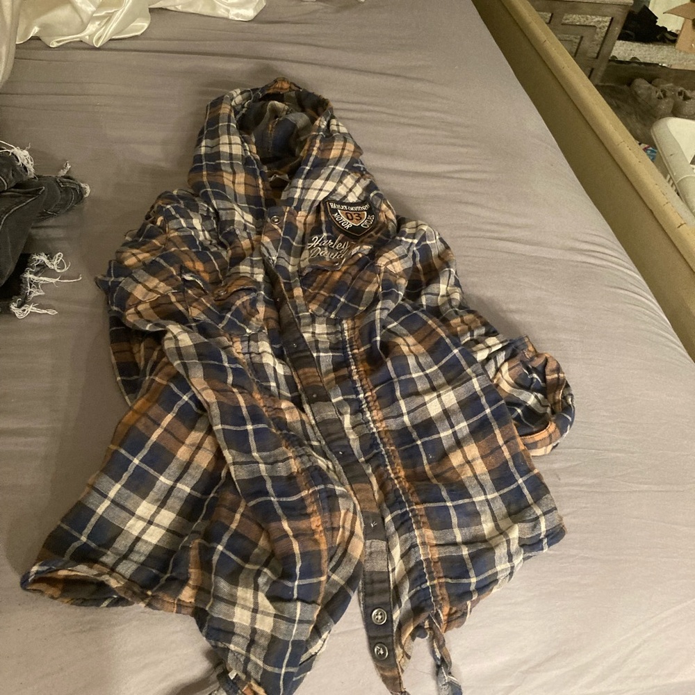 Harley plaid button up